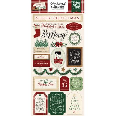 Echo Park A Cozy Christmas Sticker - Chipboard Phrases